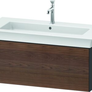 Dulap baza Duravit White Tulip cu 1 sertar pentru lavoar 105cm American Walnut Solid Wood