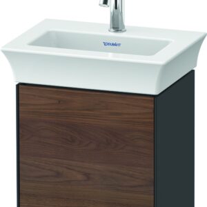 Dulap baza Duravit White Tulip cu 1 usa pentru lavoar 45cm American Walnut Solid Wood