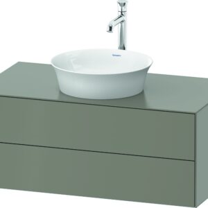 Dulap baza Duravit White Tulip cu 2 sertare pentru lavoar tip bol 100cm Stone Grey Satin Matt Lacquer