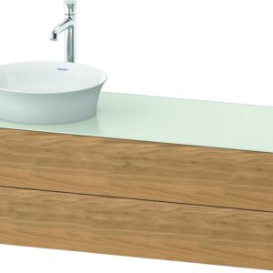 Dulap baza Duravit White Tulip cu 2 sertare pentru lavoar tip bol 130cm Oak - White Satin Matt Lacquer