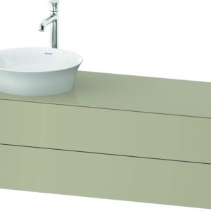 Dulap baza Duravit White Tulip cu 2 sertare pentru lavoar tip bol 130cm Taupe High Gloss