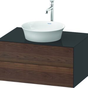 Dulap baza Duravit White Tulip cu 2 sertare pentru lavoar tip bol 80cm American Walnut Solid Wood