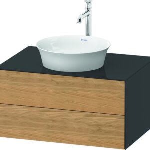 Dulap baza Duravit White Tulip cu 2 sertare pentru lavoar tip bol 80cm Natural Oak Solid