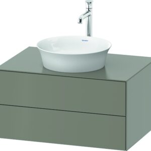 Dulap baza Duravit White Tulip cu 2 sertare pentru lavoar tip bol 80cm Stone Grey Satin Matt Lacquer