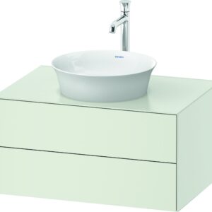 Dulap baza Duravit White Tulip cu 2 sertare pentru lavoar tip bol 80cm White Satin Matt Lacquer