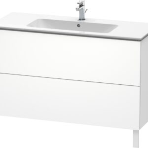 Dulap baza pe pardoseala Duravit L-Cube cu doua sertare 122cm alb décor mat