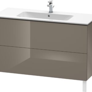 Dulap baza pe pardoseala Duravit L-Cube cu doua sertare 122cm gri flanel lucios