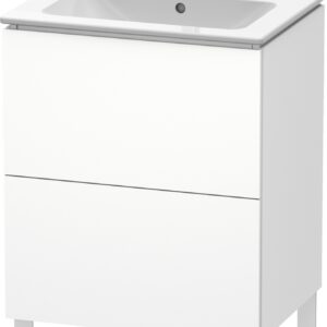 Dulap baza pe pardoseala Duravit L-Cube cu doua sertare 62cm alb décor mat