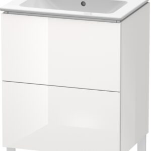 Dulap baza pe pardoseala Duravit L-Cube cu doua sertare 62cm alb lucios