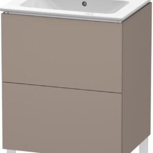 Dulap baza pe pardoseala Duravit L-Cube cu doua sertare 62cm bazalt décor mat