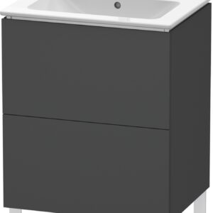 Dulap baza pe pardoseala Duravit L-Cube cu doua sertare 62cm grafit décor mat