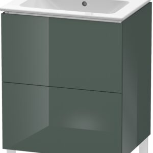 Dulap baza pe pardoseala Duravit L-Cube cu doua sertare 62cm gri Dolomiti lucios