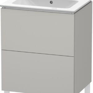 Dulap baza pe pardoseala Duravit L-Cube cu doua sertare 62cm gri beton mat