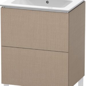 Dulap baza pe pardoseala Duravit L-Cube cu doua sertare 62cm linen decor