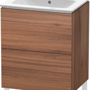 Dulap baza pe pardoseala Duravit L-Cube cu doua sertare 62cm nuc natur decor