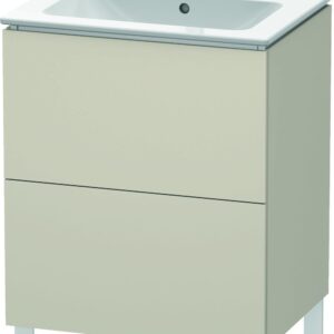 Dulap baza pe pardoseala Duravit L-Cube cu doua sertare 62cm taupe super mat