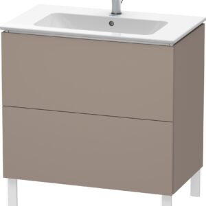 Dulap baza pe pardoseala Duravit L-Cube cu doua sertare 82cm bazalt décor mat