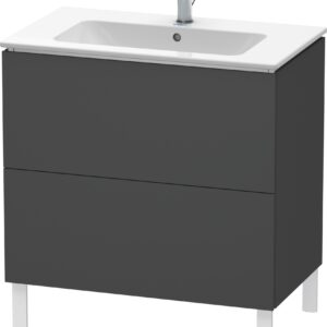 Dulap baza pe pardoseala Duravit L-Cube cu doua sertare 82cm grafit décor mat