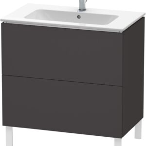 Dulap baza pe pardoseala Duravit L-Cube cu doua sertare 82cm grafit super mat