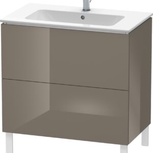 Dulap baza pe pardoseala Duravit L-Cube cu doua sertare 82cm gri flanel lucios