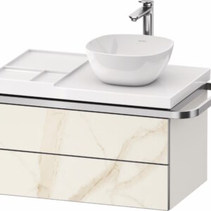 Dulap baza suspendat Duravit Aurena 784 x 492mm pentru blat ceramic cu doua sertare orientare dreapta inclus portprosop marmura mat