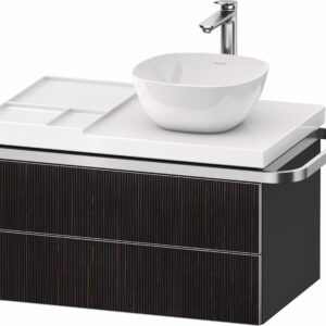 Dulap baza suspendat Duravit Aurena 784 x 492mm pentru blat ceramic cu doua sertare orientare dreapta inclus portprosop riflaj Ebony mat