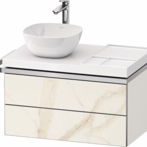 Dulap baza suspendat Duravit Aurena 784 x 492mm pentru blat ceramic cu doua sertare orientare stanga inclus portprosop marmura mat