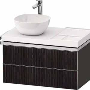 Dulap baza suspendat Duravit Aurena 784 x 492mm pentru blat ceramic cu doua sertare orientare stanga inclus portprosop riflaj Ebony mat