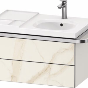 Dulap baza suspendat Duravit Aurena 784 x 492mm pentru lavoar cu doua sertare orientare dreapta inclus portprosop marmura mat