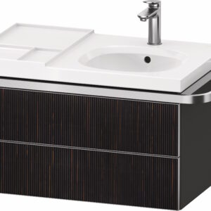 Dulap baza suspendat Duravit Aurena 784 x 492mm pentru lavoar cu doua sertare orientare dreapta inclus portprosop riflaj Ebony mat