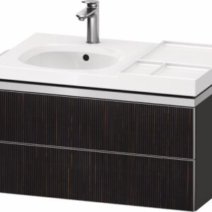 Dulap baza suspendat Duravit Aurena 784 x 492mm pentru lavoar cu doua sertare orientare stanga inclus portprosop riflaj Ebony mat