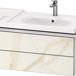 Dulap baza suspendat Duravit Aurena 984 x 492mm pentru lavoar cu doua sertare orientare dreapta inclus portprosop marmura mat