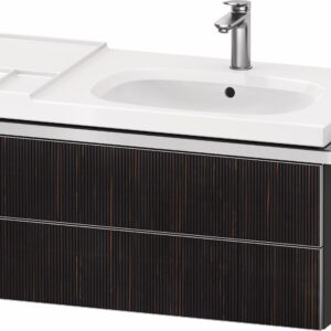 Dulap baza suspendat Duravit Aurena 984 x 492mm pentru lavoar cu doua sertare orientare dreapta inclus portprosop riflaj Ebony mat