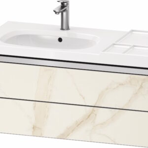 Dulap baza suspendat Duravit Aurena 984 x 492mm pentru lavoar cu doua sertare orientare stanga inclus portprosop marmura mat