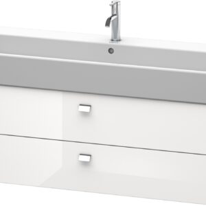 Dulap baza suspendat Duravit Brioso 1184x442mm cu doua sertare alb lucios manere crom