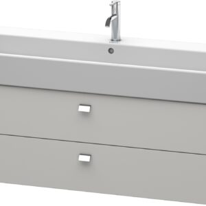 Dulap baza suspendat Duravit Brioso 1184x442mm cu doua sertare gri ciment mat manere crom