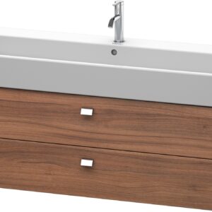 Dulap baza suspendat Duravit Brioso 1184x442mm cu doua sertare nuc natur manere crom