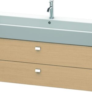 Dulap baza suspendat Duravit Brioso 1184x442mm cu doua sertare stejar natur manere crom