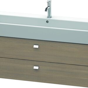 Dulap baza suspendat Duravit Brioso 1184x442mm cu doua sertare stejar terra manere crom