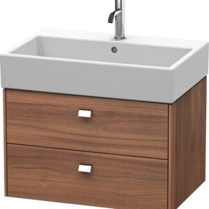 Dulap baza suspendat Duravit Brioso 684x442mm cu doua sertare nuc natur manere crom