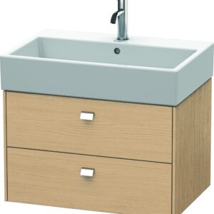 Dulap baza suspendat Duravit Brioso 684x442mm cu doua sertare stejar natur manere crom