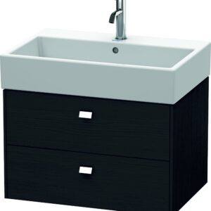 Dulap baza suspendat Duravit Brioso 684x442mm cu doua sertare stejar negru manere crom