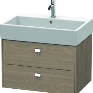 Dulap baza suspendat Duravit Brioso 684x442mm cu doua sertare stejar terra manere crom