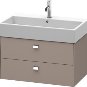 Dulap baza suspendat Duravit Brioso 784x442mm cu doua sertare bazalt mat manere crom