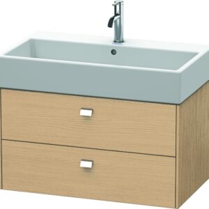 Dulap baza suspendat Duravit Brioso 784x442mm cu doua sertare stejar natur manere crom