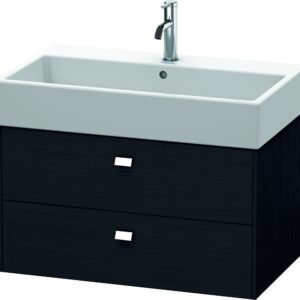 Dulap baza suspendat Duravit Brioso 784x442mm cu doua sertare stejar negru manere crom