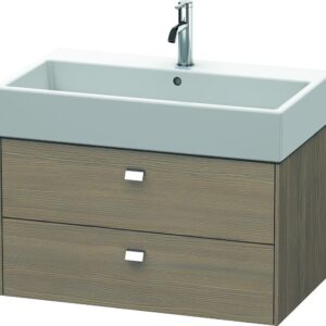 Dulap baza suspendat Duravit Brioso 784x442mm cu doua sertare stejar terra manere crom