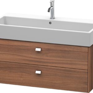 Dulap baza suspendat Duravit Brioso 984x442mm cu doua sertare nuc natur manere crom