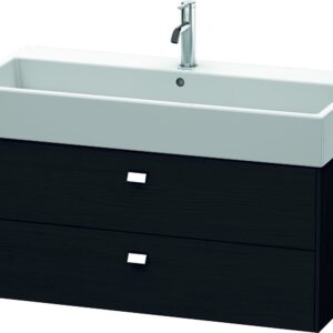 Dulap baza suspendat Duravit Brioso 984x442mm cu doua sertare stejar negru manere crom