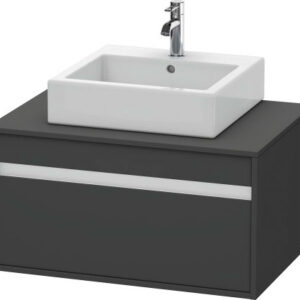 Dulap baza suspendat Duravit Ketho cu 1 sertar 80x55cm pentru lavoar pe blat grafit mat decor